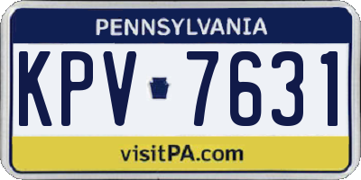 PA license plate KPV7631
