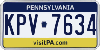PA license plate KPV7634