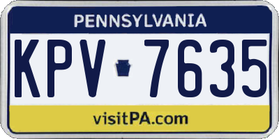 PA license plate KPV7635