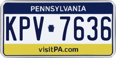 PA license plate KPV7636