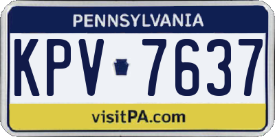 PA license plate KPV7637