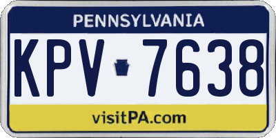 PA license plate KPV7638