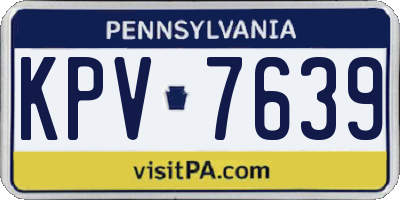 PA license plate KPV7639