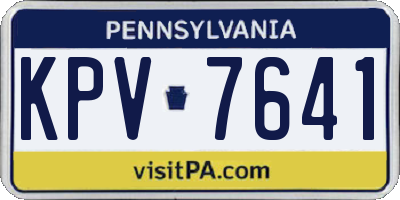 PA license plate KPV7641