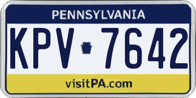 PA license plate KPV7642