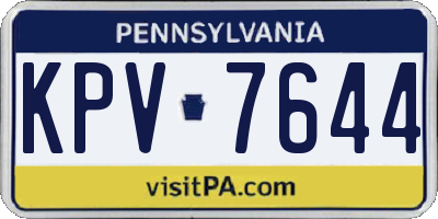 PA license plate KPV7644
