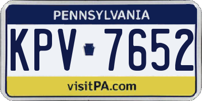 PA license plate KPV7652