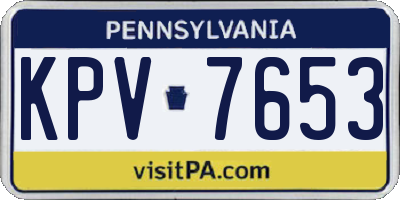 PA license plate KPV7653