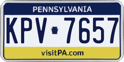 PA license plate KPV7657