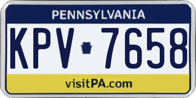 PA license plate KPV7658
