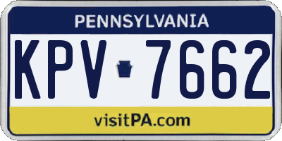 PA license plate KPV7662