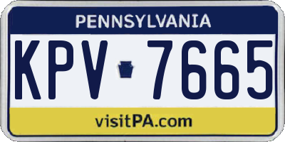 PA license plate KPV7665