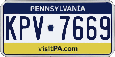 PA license plate KPV7669