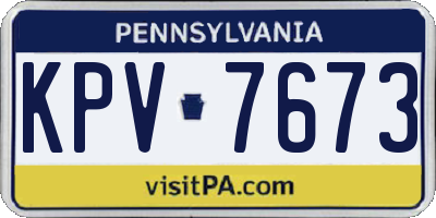 PA license plate KPV7673