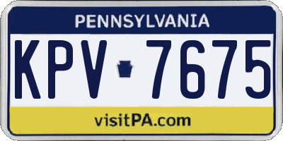 PA license plate KPV7675