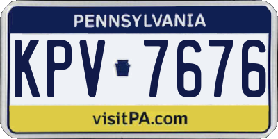 PA license plate KPV7676