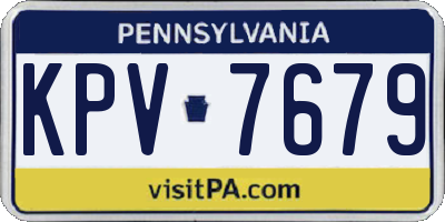 PA license plate KPV7679