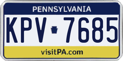 PA license plate KPV7685