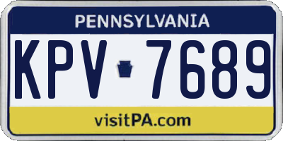 PA license plate KPV7689