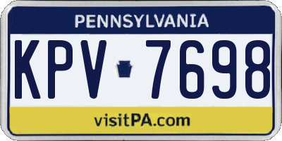 PA license plate KPV7698