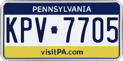 PA license plate KPV7705