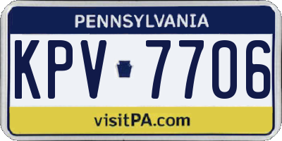 PA license plate KPV7706