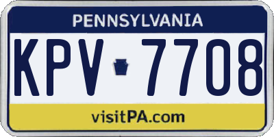 PA license plate KPV7708
