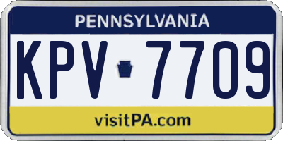 PA license plate KPV7709