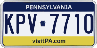 PA license plate KPV7710