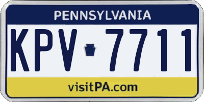 PA license plate KPV7711