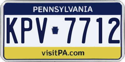 PA license plate KPV7712