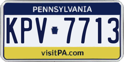 PA license plate KPV7713