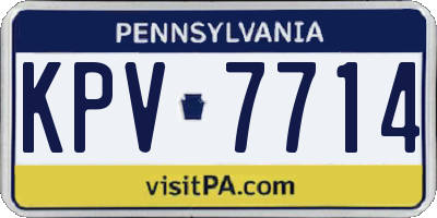 PA license plate KPV7714