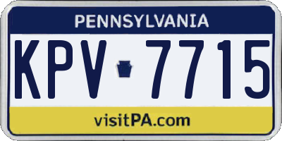 PA license plate KPV7715