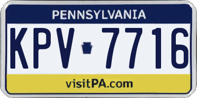 PA license plate KPV7716