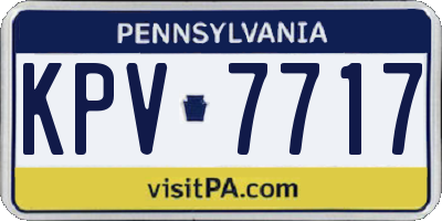 PA license plate KPV7717