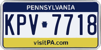 PA license plate KPV7718