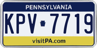 PA license plate KPV7719