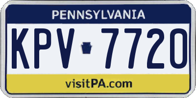 PA license plate KPV7720