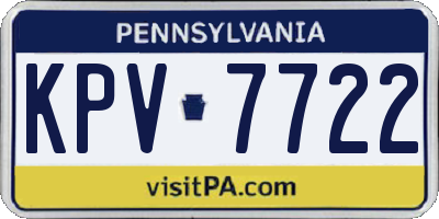 PA license plate KPV7722