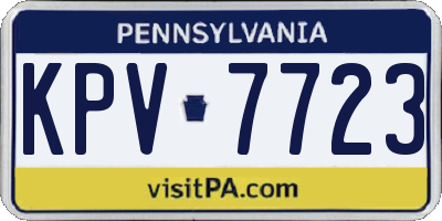 PA license plate KPV7723