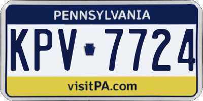 PA license plate KPV7724