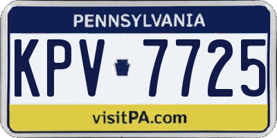 PA license plate KPV7725