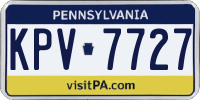 PA license plate KPV7727