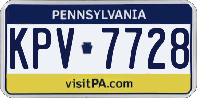 PA license plate KPV7728