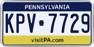 PA license plate KPV7729