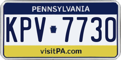 PA license plate KPV7730