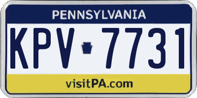 PA license plate KPV7731