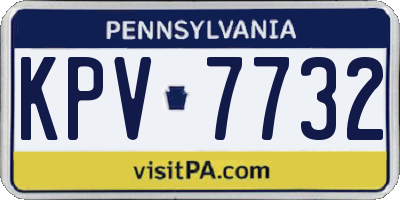 PA license plate KPV7732