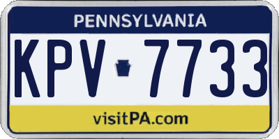 PA license plate KPV7733